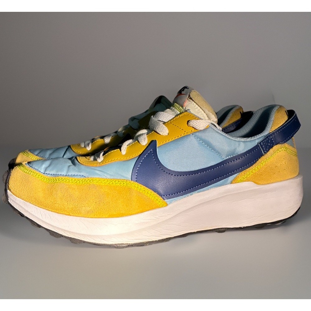 Nike Waffle Debut Unisex Sneakers in Blue and Gold | MENS 9.5 | WOMANS 11 |